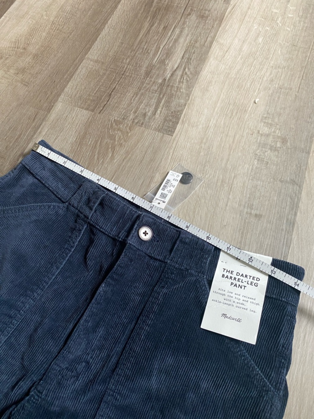 Madewell Women's Corduroy Barrel Leg Pants - Blue - Picture 6 of 7